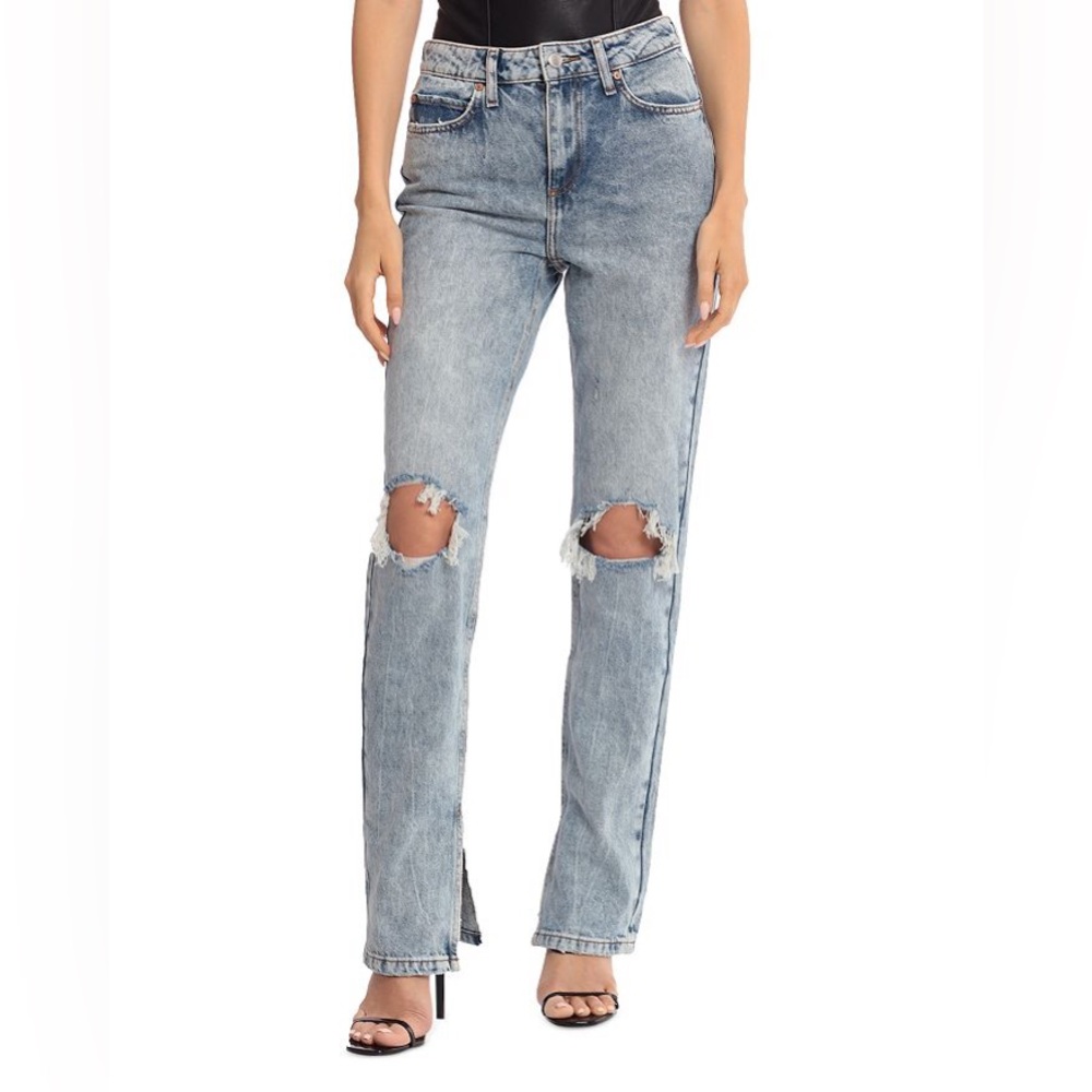 Avec Les Filles Split Hem Jeans